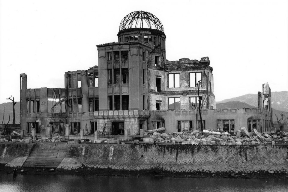 A bombed out building in Hiroshima.