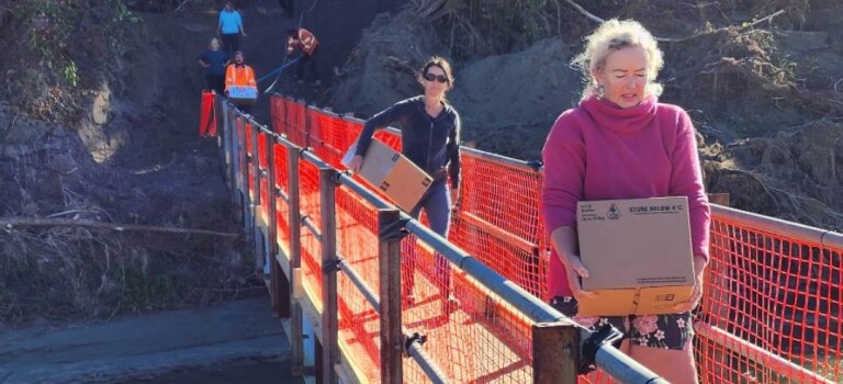 Kindness Collective volunteers carrying supplies to Cyclone Gabrielle affected