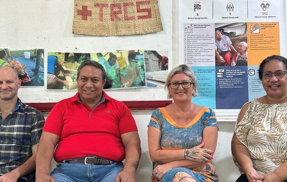 Daniell Cowley Consultant Kiatoa Ulika President Tuvalu Red Cross Vivienne Euini Director International Operations Tagifoe Taomia Secretary General Tuvalu Red Cross