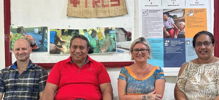 Daniell Cowley Consultant Kiatoa Ulika President Tuvalu Red Cross Vivienne Euini Director International Operations Tagifoe Taomia Secretary General Tuvalu Red Cross