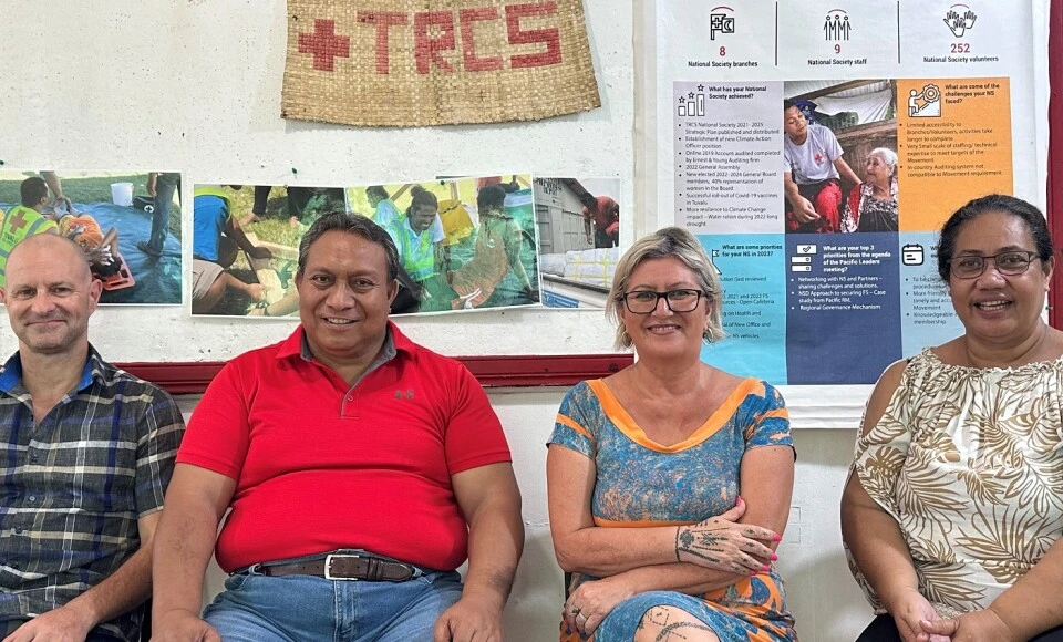 Daniell Cowley Consultant Kiatoa Ulika President Tuvalu Red Cross Vivienne Euini Director International Operations Tagifoe Taomia Secretary General Tuvalu Red Cross