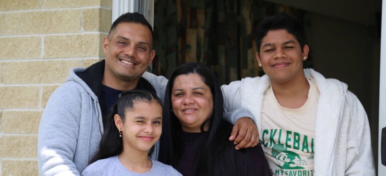 Former Venezuelan refugees in Levin - LtR Wisthon Valeria Nelvet Anthony