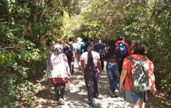 Settlement youth workers nature walk