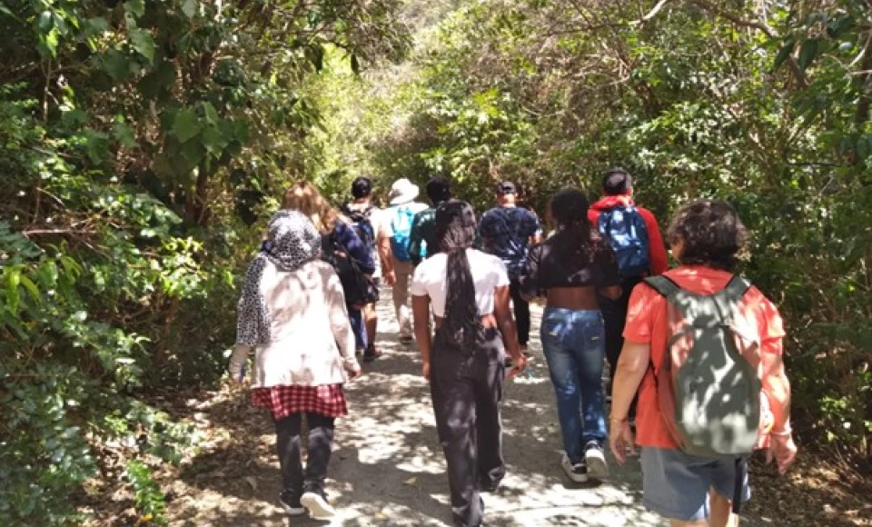 Settlement youth workers nature walk