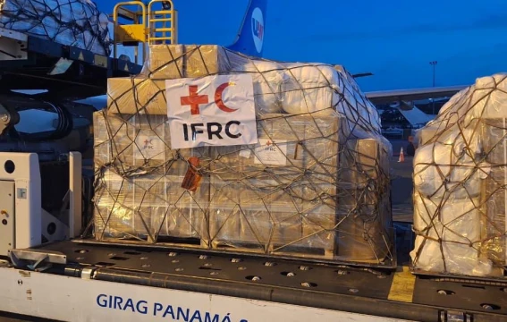 IFRC Humanitarian Aid cargo being loaded in Panama for rapid delivery ito Venezuela