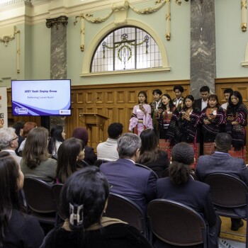 The Jesuh Khrih Kohhran Youth group performing at World Refugee Day, Parliamentary event on 24 June Group of young people singing at the event