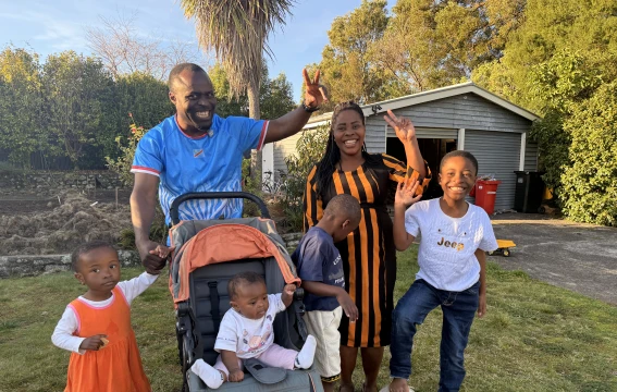 Elie Balyamhamwabo Zagabe his wife Irene and their children - Primo (8), Bertin (5), Benita (2) and Nadine (6 months)