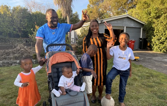 Elie Balyamhamwabo Zagabe his wife Irene and their children - Primo (8), Bertin (5), Benita (2) and Nadine (6 months)