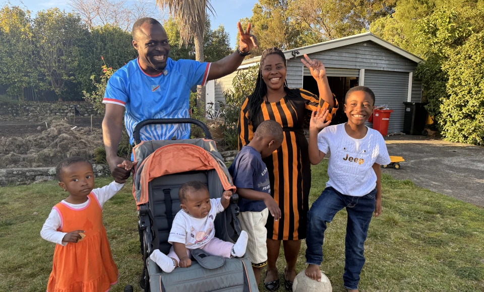 Elie Balyamhamwabo Zagabe his wife Irene and their children - Primo (8), Bertin (5), Benita (2) and Nadine (6 months)