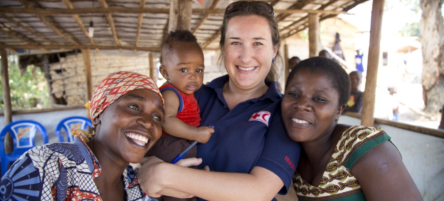 Three women with a baby.