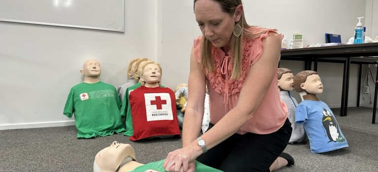 Jaimee Astle conducts first aid training