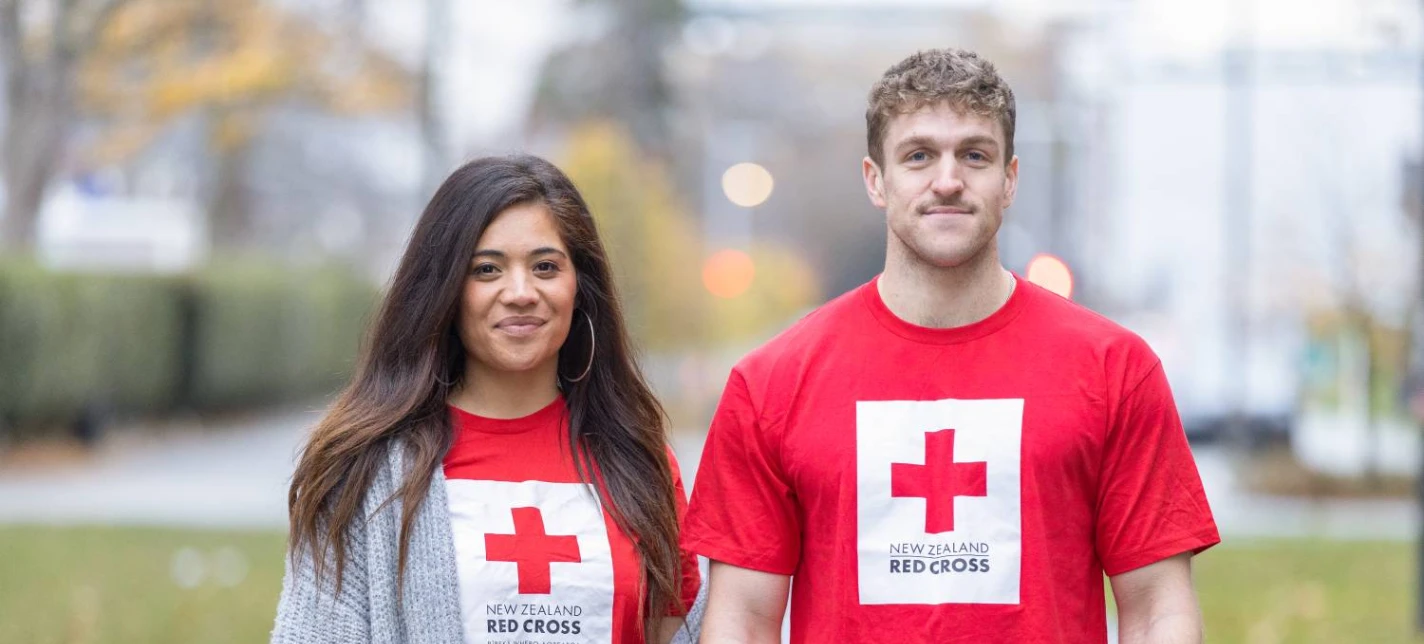 Two Red Cross members